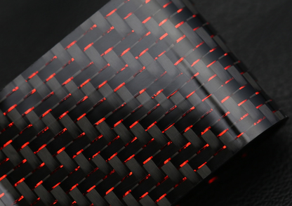 Money Clip - 2x2 with Metallic Red Lacing Carbon Fiber