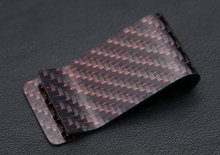 Load image into Gallery viewer, Money Clip - 2x2 with Metallic Red Lacing Carbon Fiber